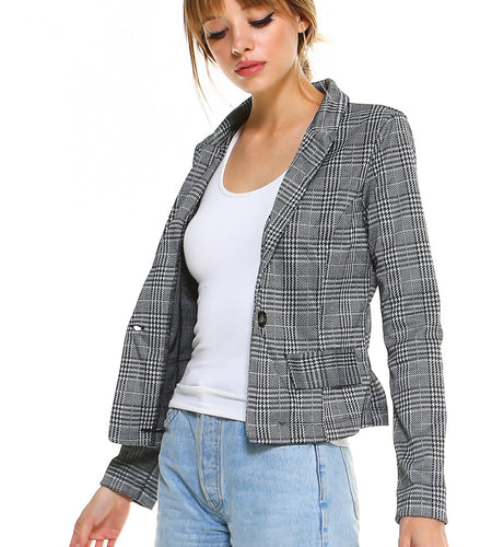 Point Plaid Blazer